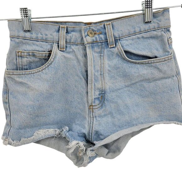 John Galt Denim Shorts M White Wash High Rise Bootie Cut Off Frayed Raw Hem - Picture 1 of 4
